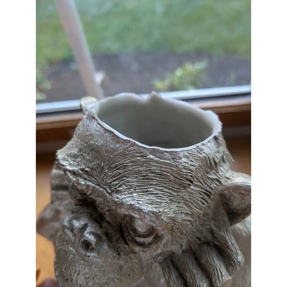 Whimsigoth Monkey Head Vase Chimp Statue Alt Decor Upcycled Maximalist Gold